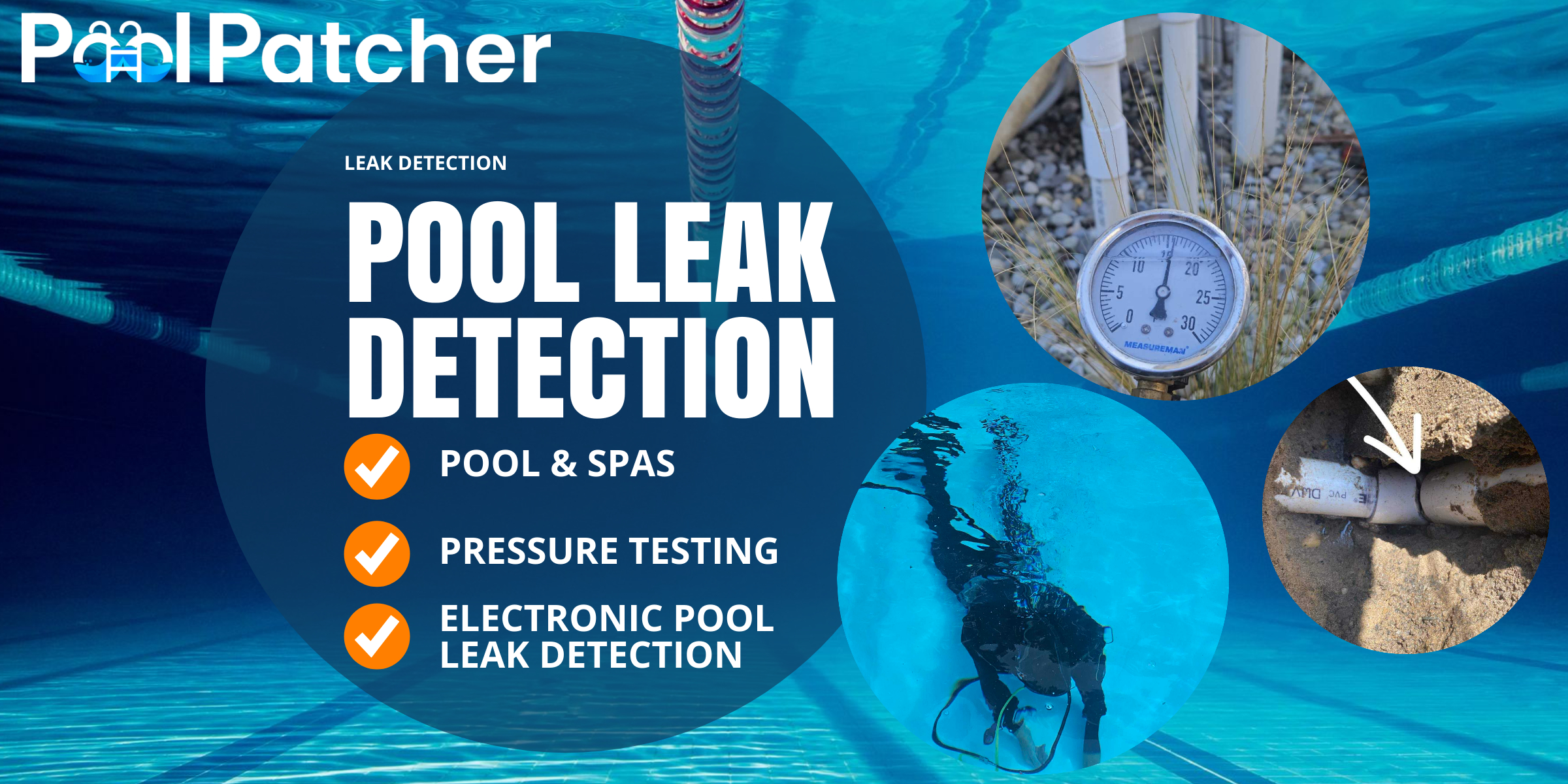 ELECTRONIC POOL LEAK DETECTION POOL PATCHER